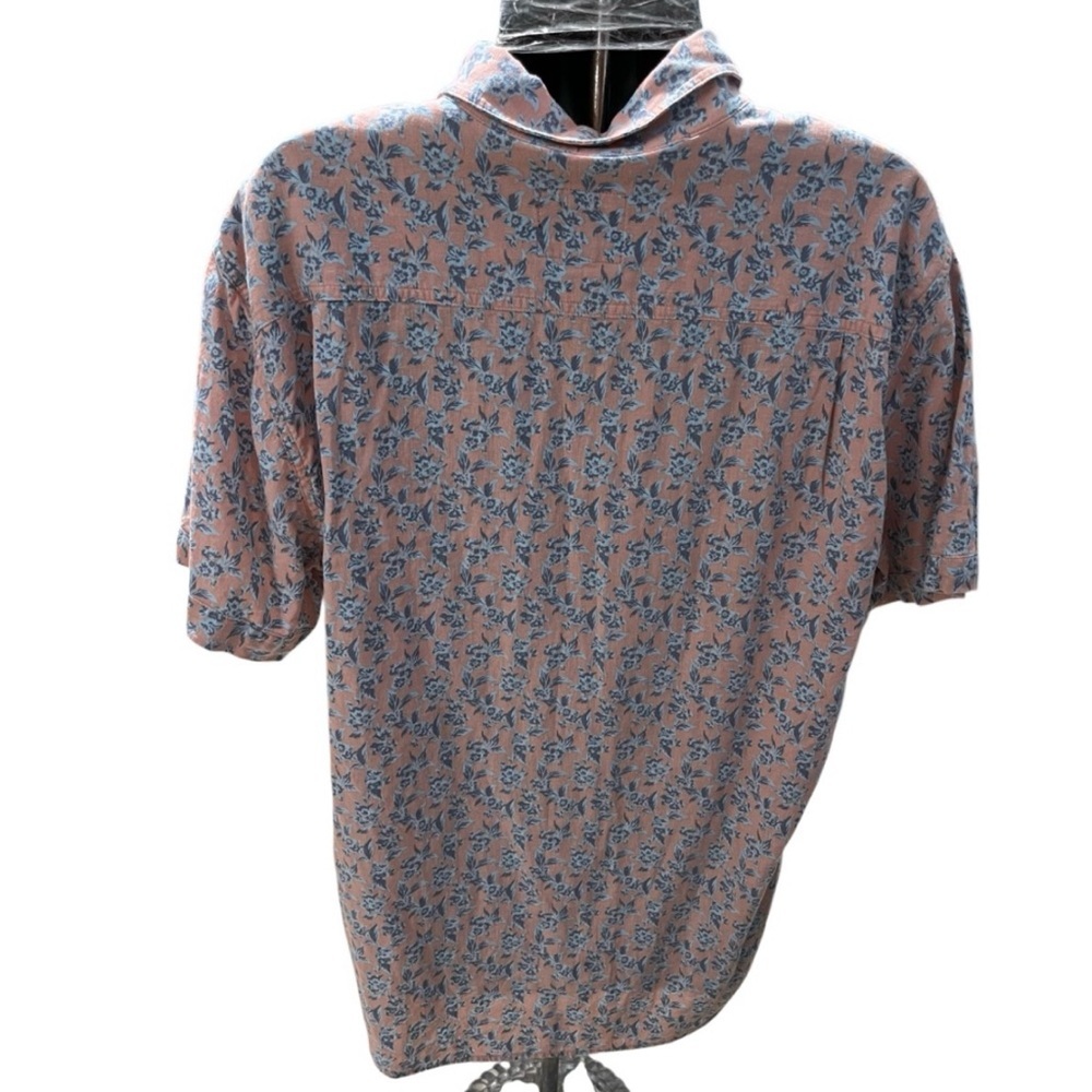 Rails Carson Button Down Linen Mix Shirt Scattered Posy Peach - Picture 2 of 8